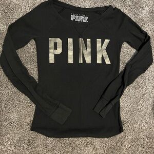 PINK Victoria's Secret Black Long Sleeve Top